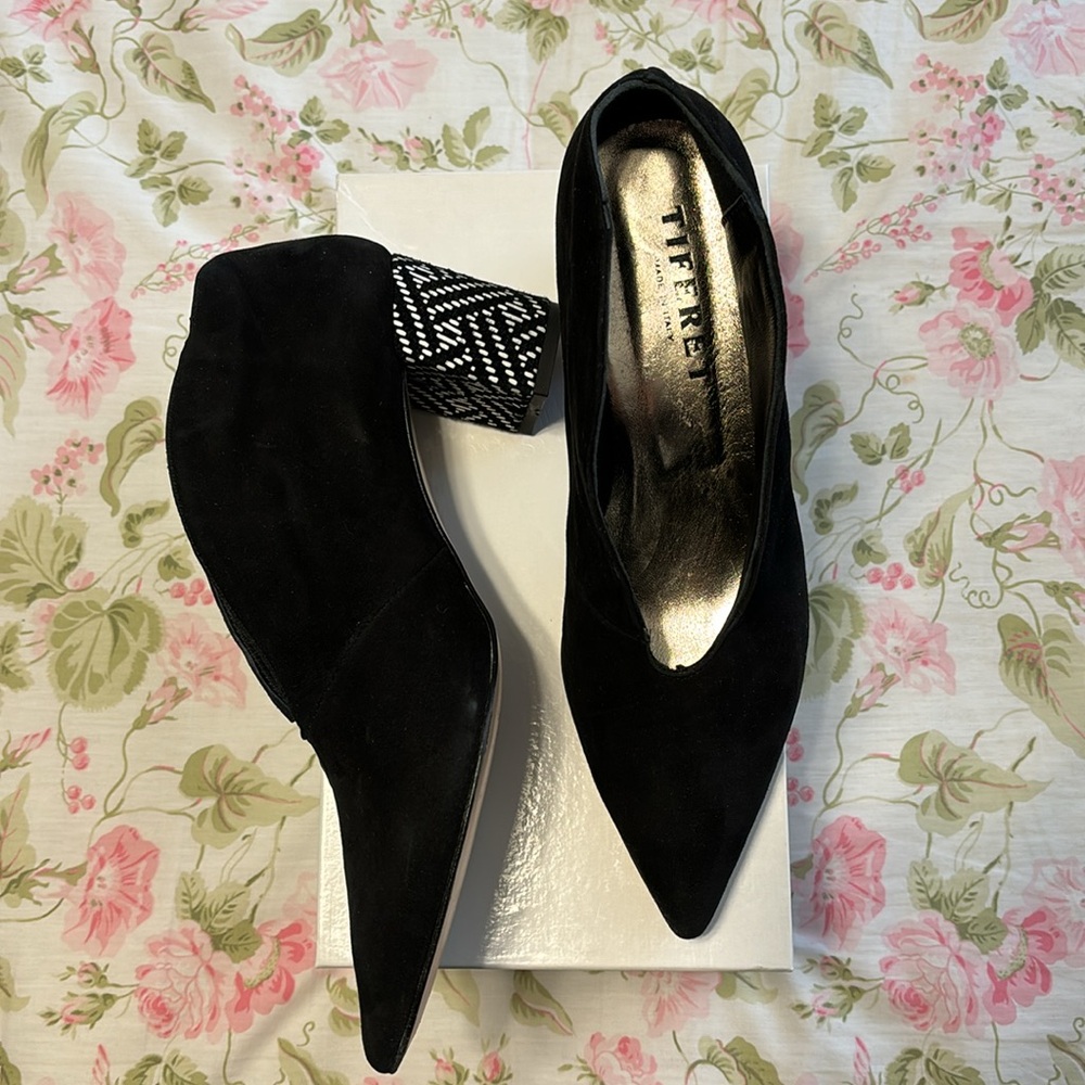 Black suede booties